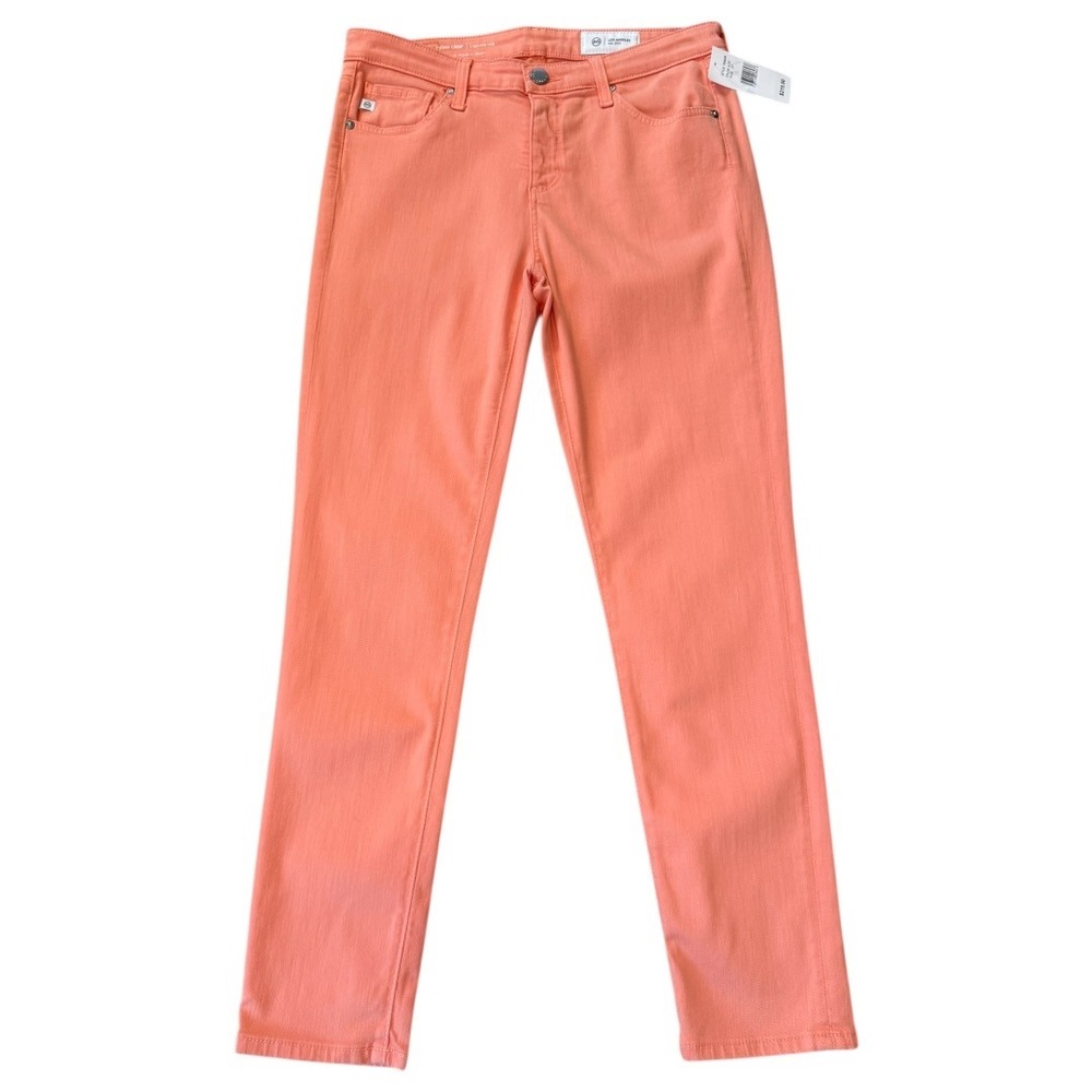 AG Adriano Goldschmied Prima Crop Cigarette Leg Jeans Ivory Dust Coral 4 27 NEW